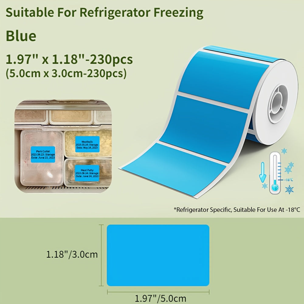 NIIMBOT Frozen Label Sticker Roll is waterproof, oil-proof, and low temperature resistant up to -18°C. It is easy to peel with no residue, made from long-lasting thermal paper for