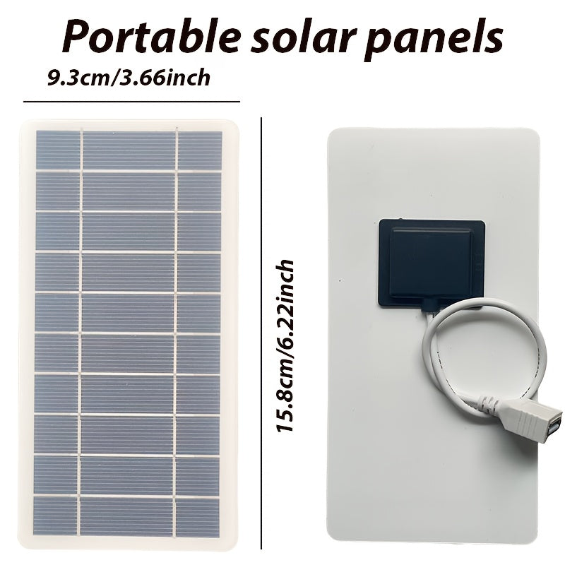 Portable foldable solar charger panel with high-efficiency monocrystalline silicon and USB charging for phones and fans. Ideal for outdoor camping and travel, with no battery and