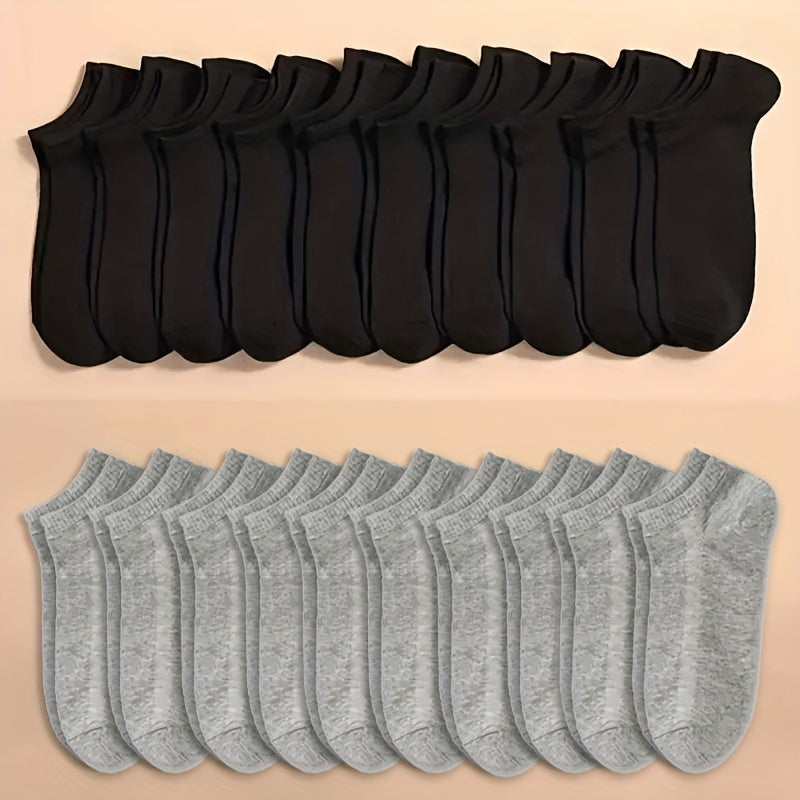 10/20/40 Pairs of comfortable and breathable crew ankle socks for women.