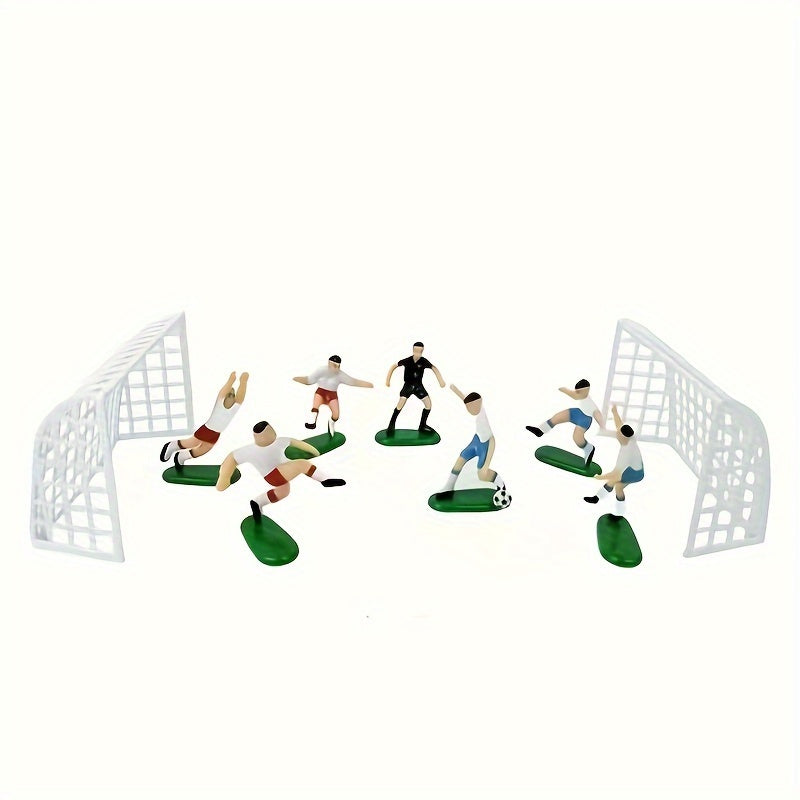 9-piece football team cake topper set for birthday parties and themed events, includes dessert decorations and baking supplies, perfect for winter and New Year celebrations.