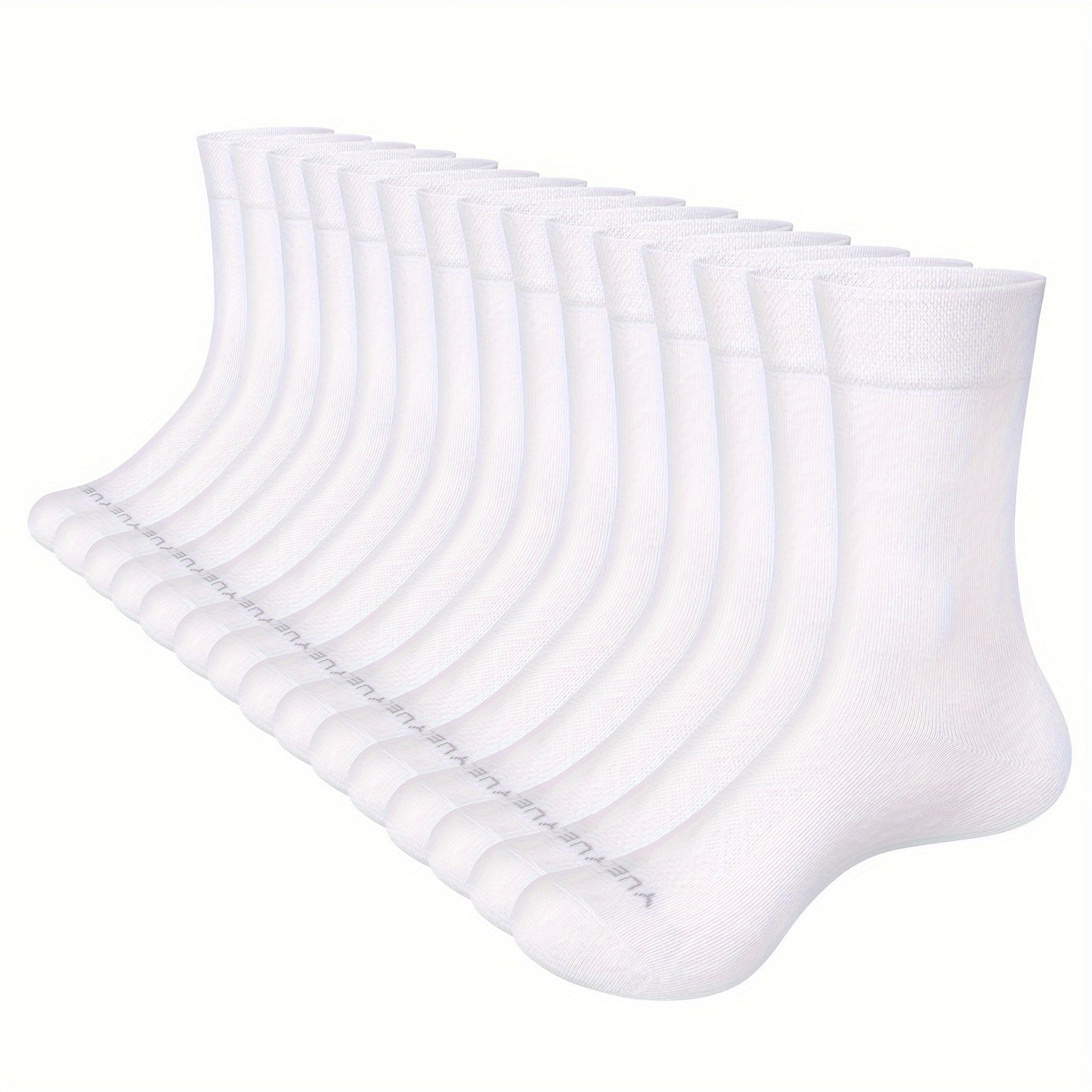 YUEDGE 15 Pairs Mens Business Socks in Black, White, and Gray