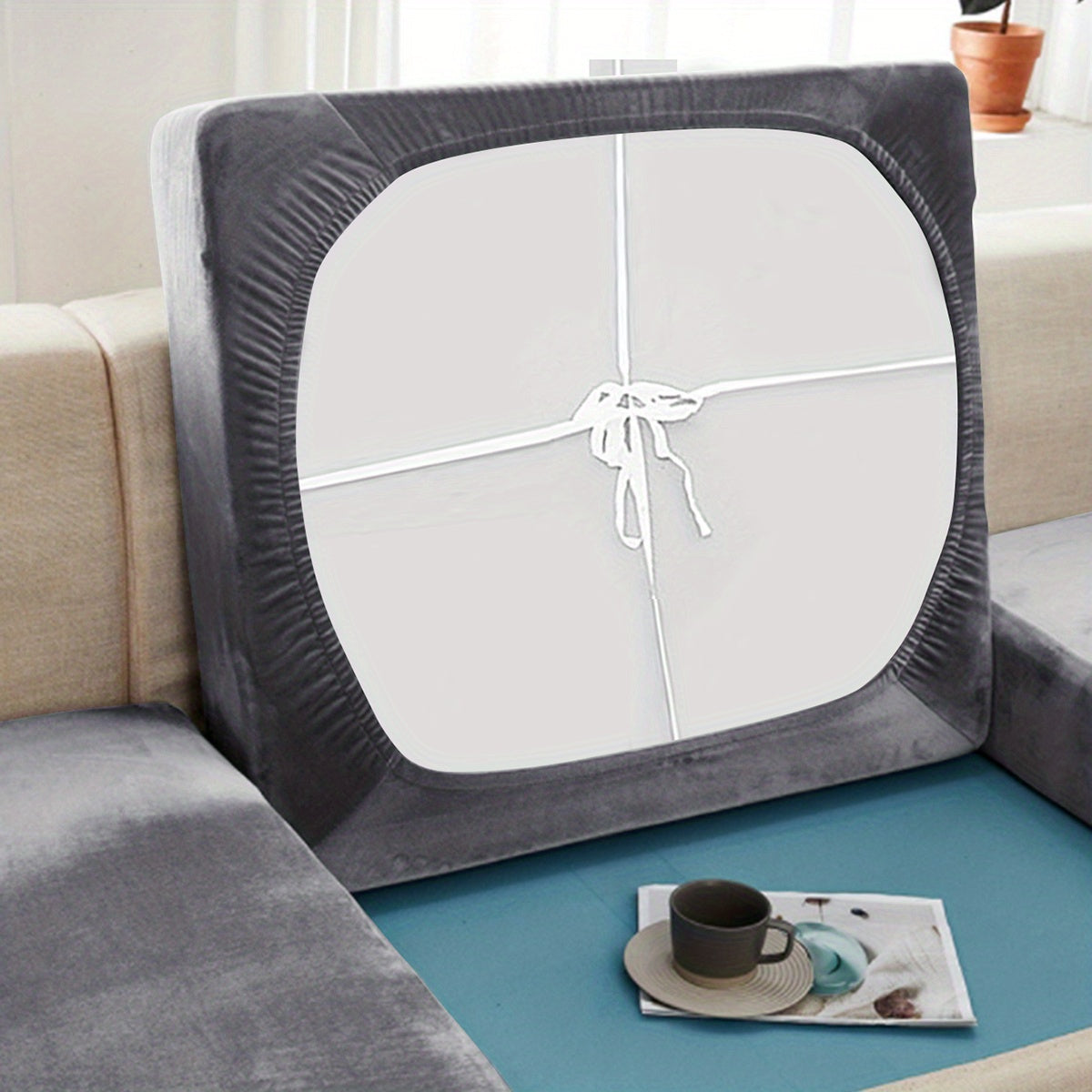 Cross-border European-style cushion cover made of silvery fox velvet, thickened and elastic with rope closure.