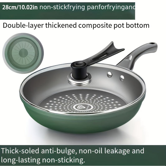 Non-stick frying pan for induction cooker and gas stove, oil-free cooking, multi-function.