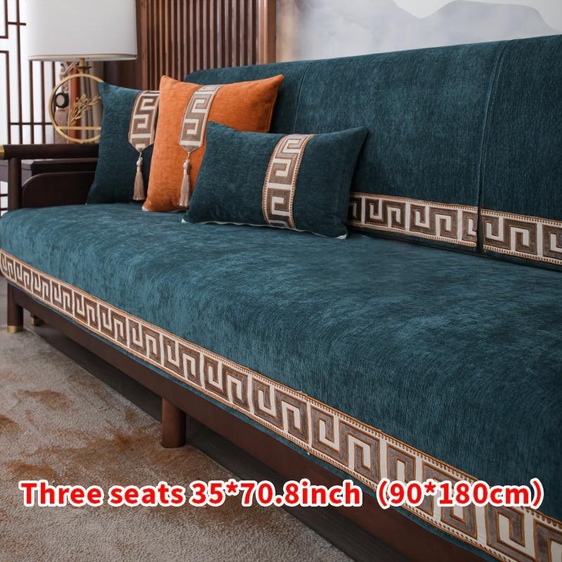 Chinese style dustproof sofa slipcover for all seasons, suitable for bedroom, office, and living room.