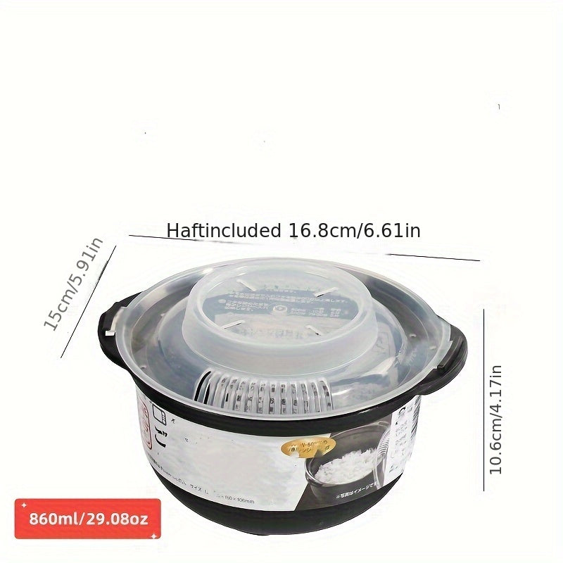 Microwave Rice Cooker - Non-Stick, BPA-Free Single Serving Lunch Box for Convenient Meal Prep, 29.08oz