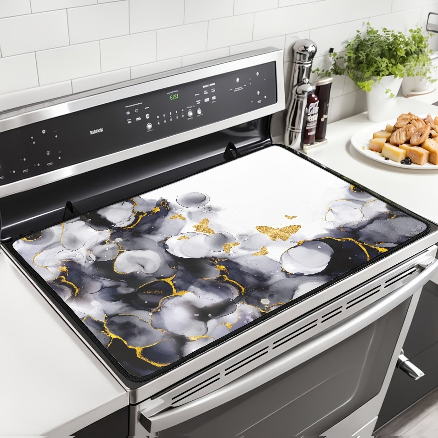 Protect your glass ceramic stovetop with this heat-resistant and non-slip cover. It also doubles as a rubber protective mat, scratch-proof ironing pad, coffee mat, and provides extra countertop space for your kitchen stove or induction cooker. This