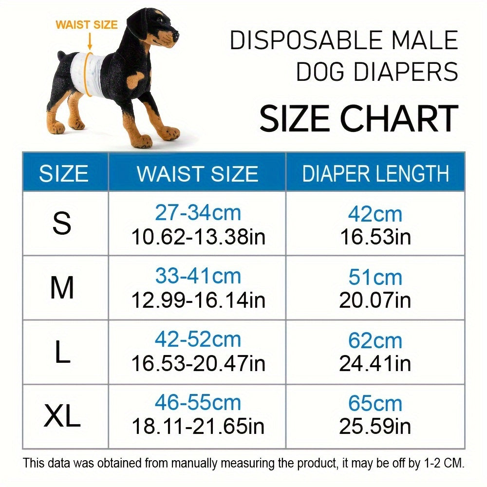 Highly absorbent disposable dog diapers designed for puppies, elderly dogs, incontinence, post-surgery recovery, and reusable options available.