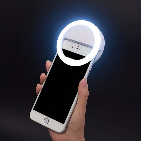 36 LED selfie ring light with USB rechargeable feature, adjustable brightness levels, ideal for Youtube, Tiktok, and smartphone makeup gifts in Pink, White, Blue, and Black colors.