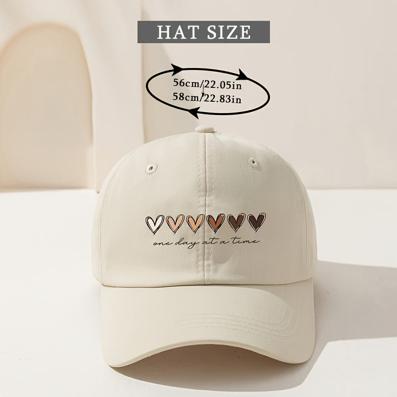 Adjustable heart gradient baseball cap, suitable for outdoor activities and golf.