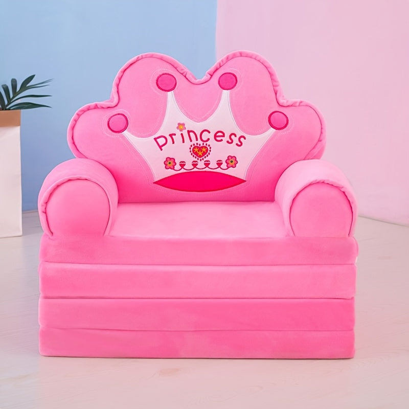 1pc Foldable Princess Themed Sofa Bed, Ergonomic Design, No Electricity or Wooden Materials, Independent, Storage Capacity <3.2 Cubic Feet, Height <68.58 cm After Assembly, Mixed Color