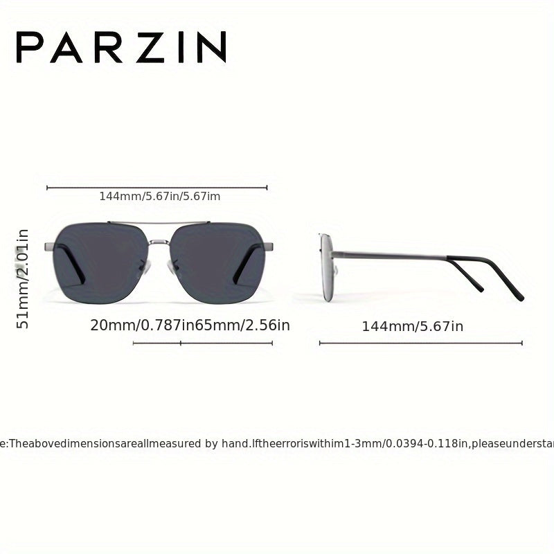 PARZIN Men's Fashionable Glasses 6653 features a stylish metal and acetate frame with polarized lenses. This casual style, full rim design has a stylish shape, making it the perfect