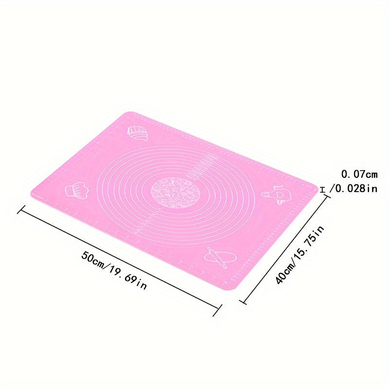 Silicone Pastry Mat - Non-Stick Baking Mat for Bread, Candy, Cookies and More! Kitchen Tools and Accessories for Home Baking.