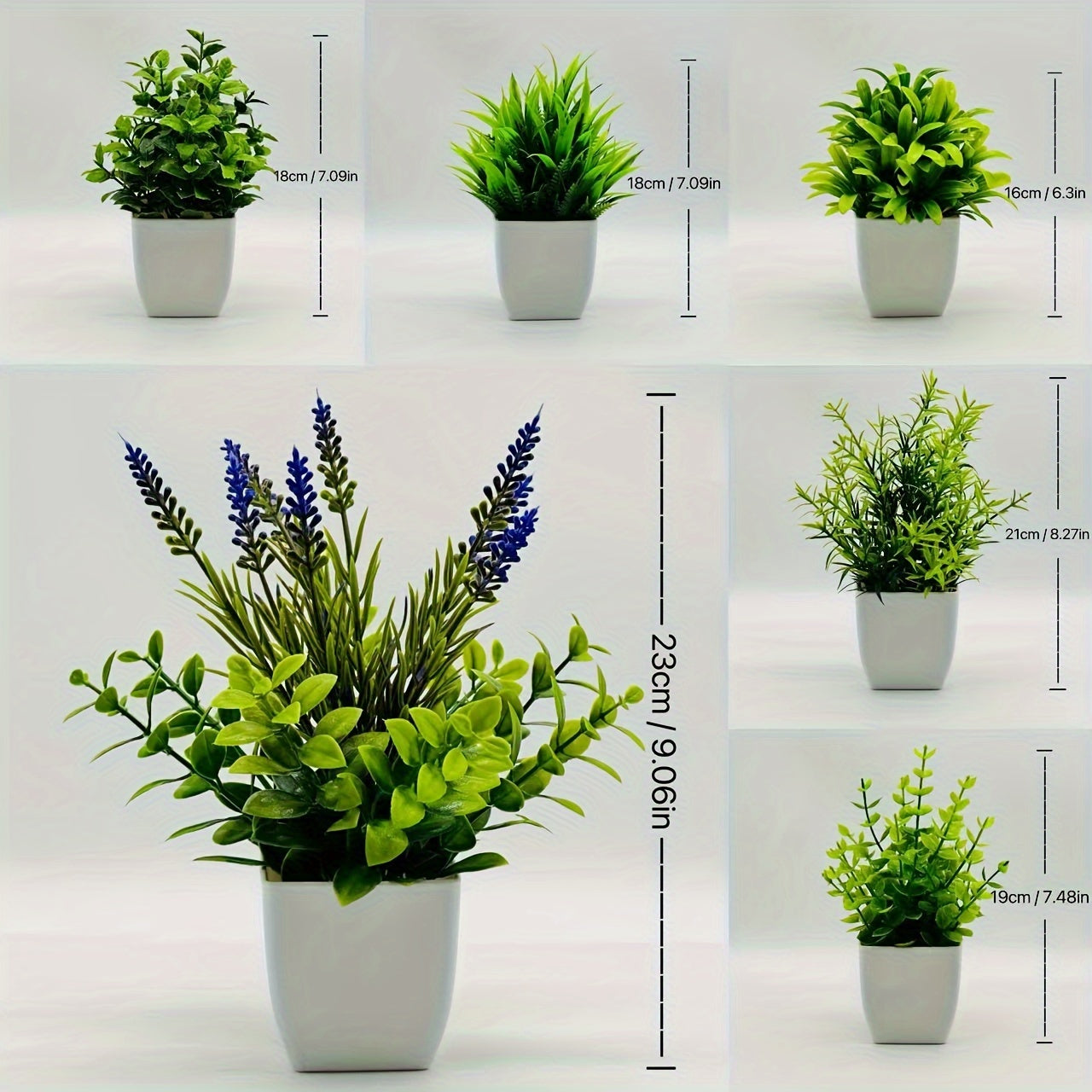 Small artificial white flowerpot with green plant, ideal for indoor home decoration. Can also be used as a mini green plant pot for offices, bathrooms, and bedrooms.