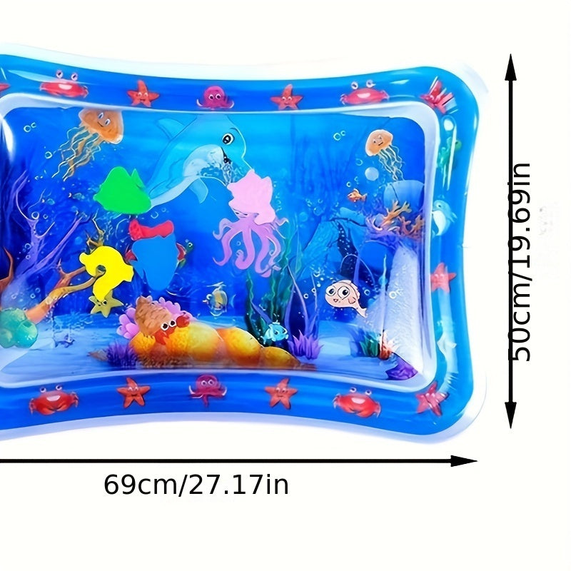 Cat play mat with water sensor in dolphin theme, featuring cooling comfort and animal print design.