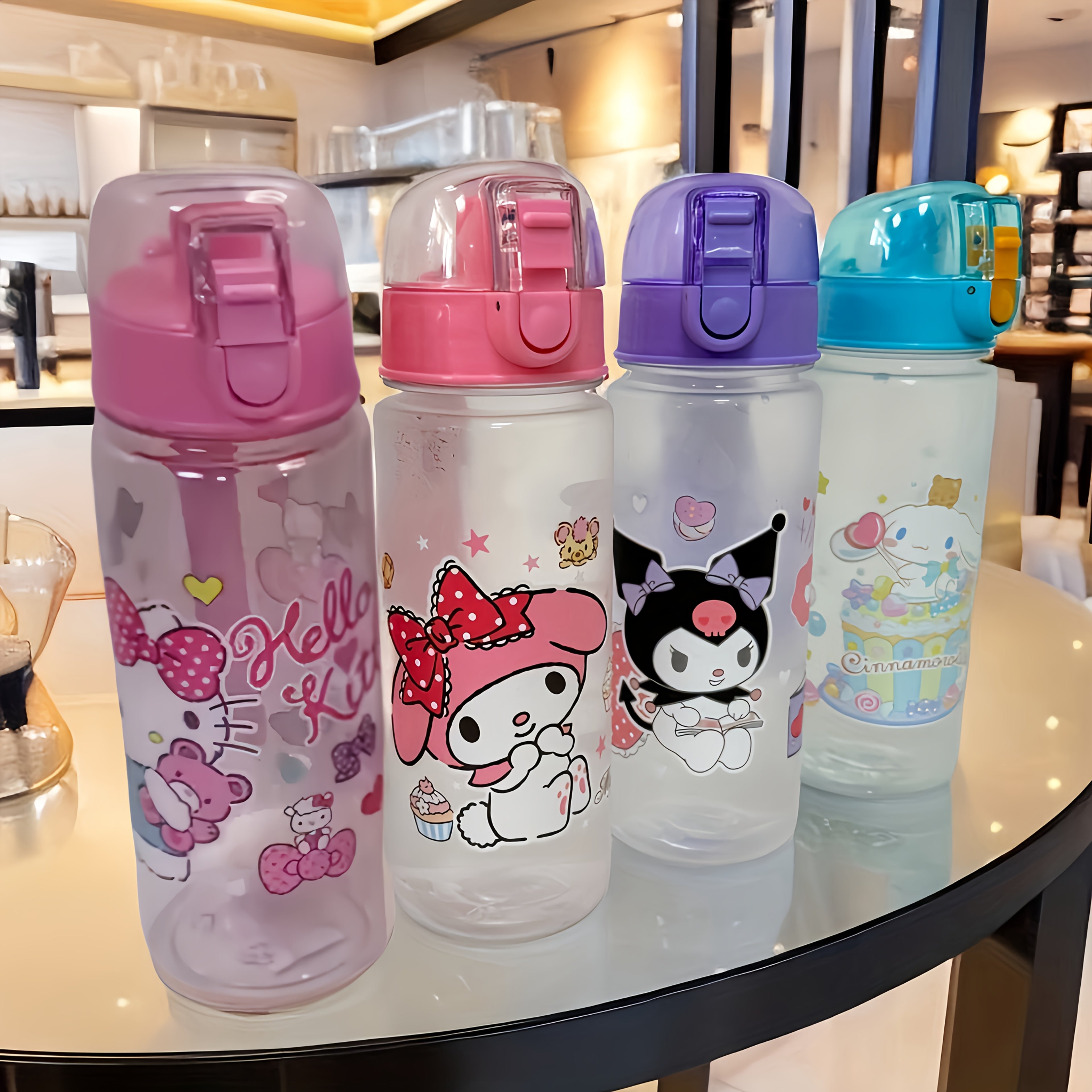 Leak-proof BPA-free Hello Kitty water bottle - ideal gift for girls, hand-wash recommended.