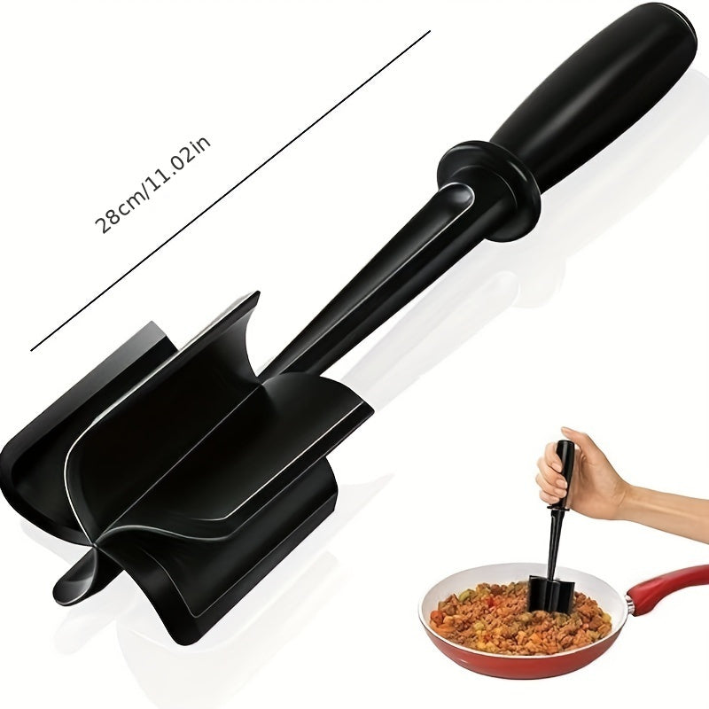 Durable ABS Handheld Meat Chopper & Spatula - Versatile for Cooking and Mixing, Food-Safe