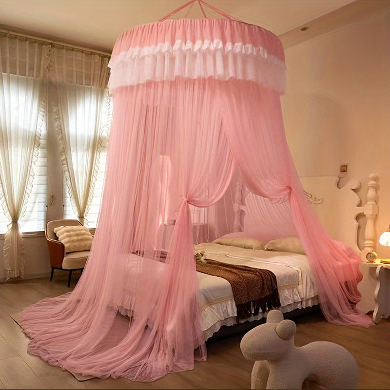 1pc Dome Mosquito Net, Household Encryption, Free installation, Easy to clean, Princess Style, Decoration for Bedroom and Living Room, Four seasons Use.