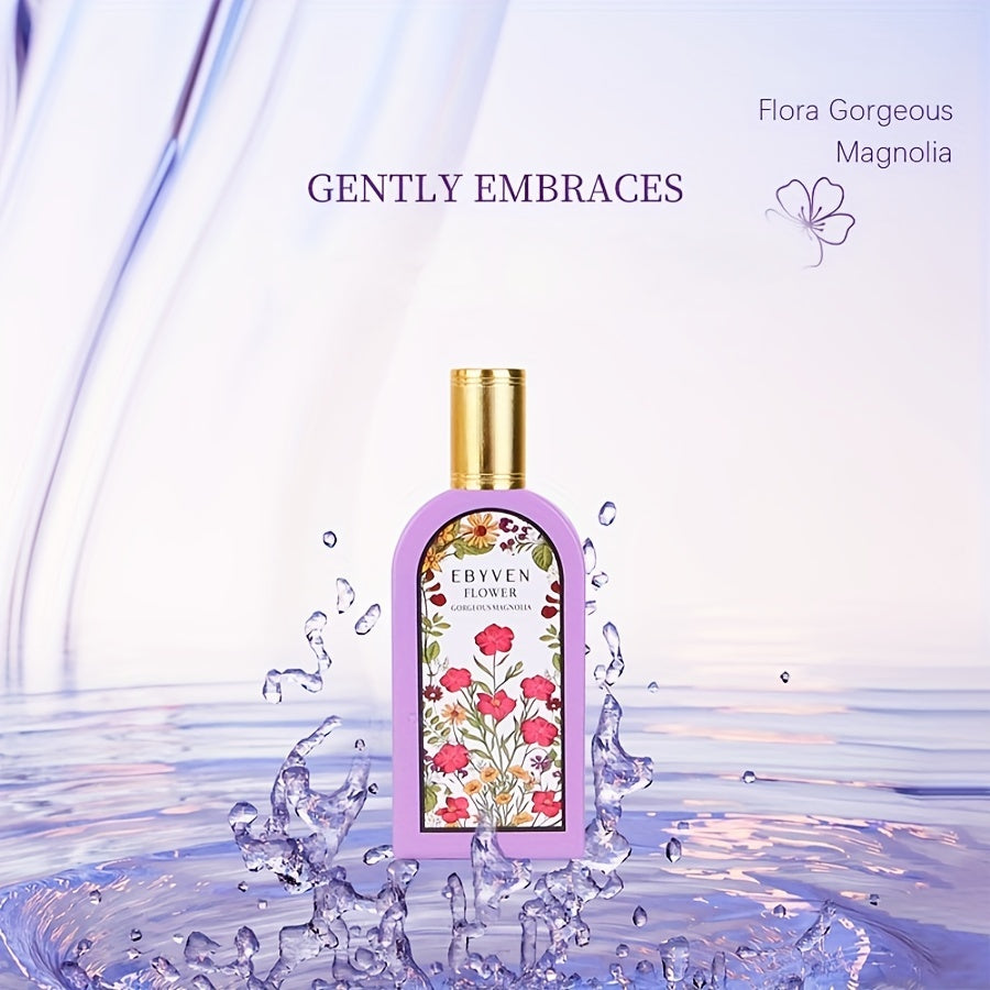 1 x EBYVEN Elegant Magnolia Flower Scented Perfume for Women - Floral Fragrance with Notes of Apple, Dew Berry, Orange, Coconut, Jasmine, Lily of the Valley, Cananga Odorata -