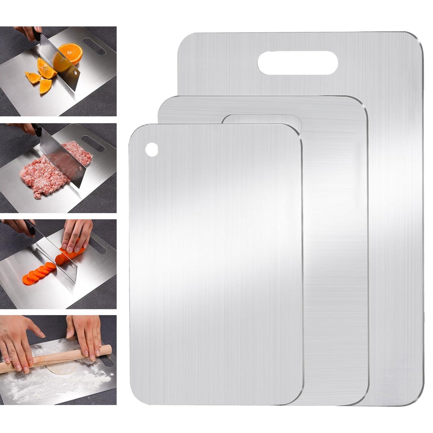 High-quality Double-Sided Titanium Steel Cutting Board - Crafted from 100% Pure Grade Steel for Superior Durability and Hygiene. Ideal for Kneading and Rolling Dough, Makes a Perfect Gift for Christmas, Thanksgiving, Father's Day, Mother's Day, or for