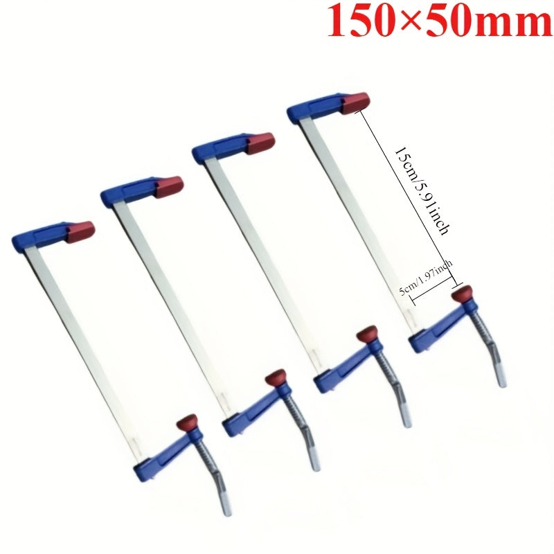 Set of 4 Brick Profile F Clamping Rods Quick Slide Wood Clamp in 6", 12", and 24" sizes.