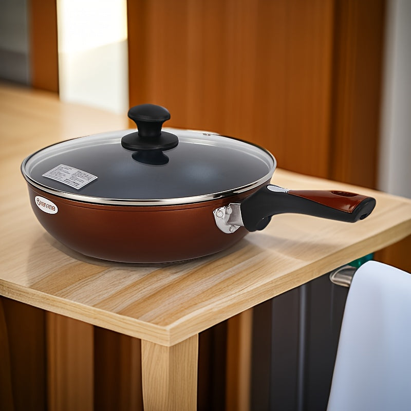 Introducing the versatile 28cm All-Around Frying Pan: Bringing the Heat to Your Kitchen! This pan is perfect for induction ovens, deep frying, and creating delicious steak dishes. With its non-stick coating, this pan will take your cooking to new heights