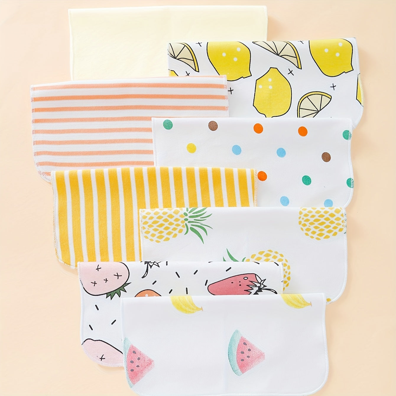 Nursing Towels Set of 8, Adorable Baby Washcloths with Cute Designs. Includes Burp Cloths, Soft Infant Bath Towels, Toddler Face Towels, and Handkerchief. Perfect Baby Shower Gift for Newborns with Sensitive Skin, Suitable for Boys and Girls. Ideal for