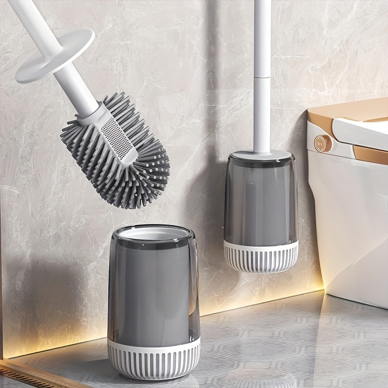 Soft Plastic Toilet Brush from Joyoas with Multiple Components - Reusable, Wall-Mounted, Perfect for Cleaning Toilets