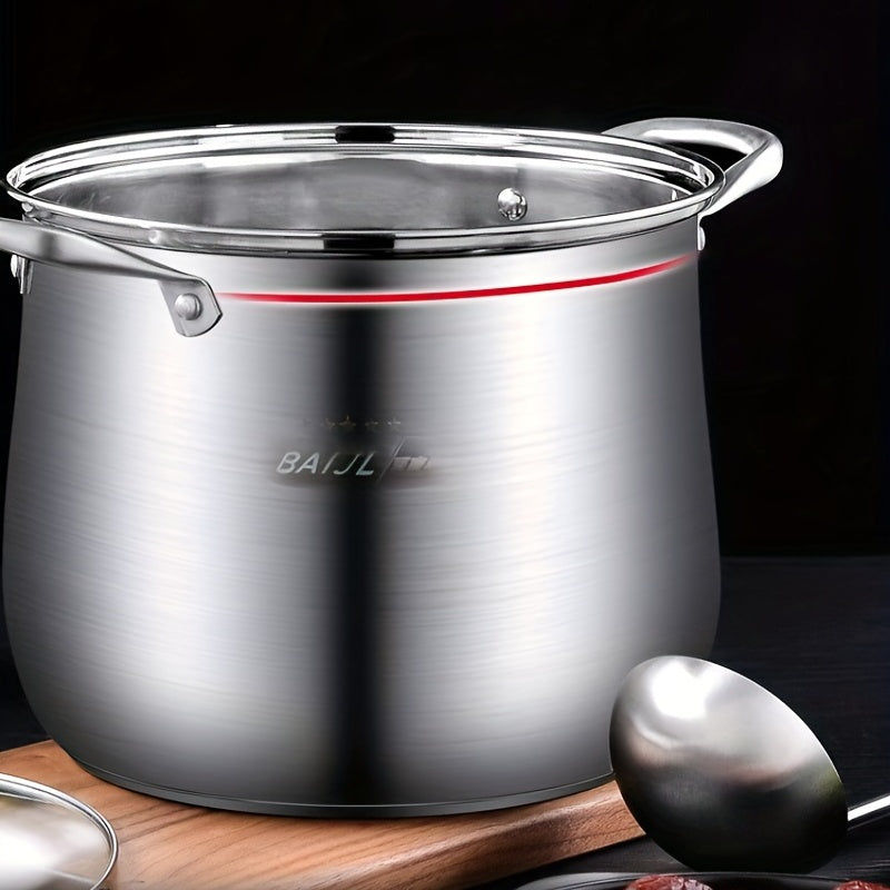 One piece of stainless steel steamer pot with lid, measuring 9.44 inches/24cm in diameter. Can be used on induction cooker, gas stove, and electric stove. Great for steaming and cooking. A versatile kitchen utensil and gadget for your home kitchen.