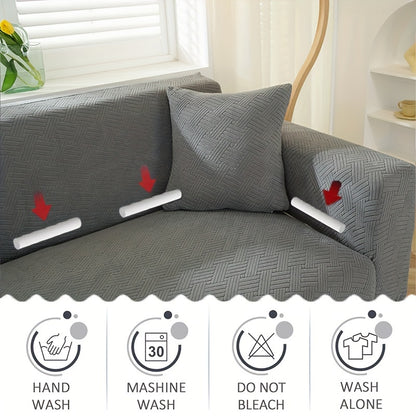 Thickened Jacquard Sofa Cover with All-inclusive Elastic Bottom Wrap for 1-4 Seater Sofas, Ideal for Pet Owners