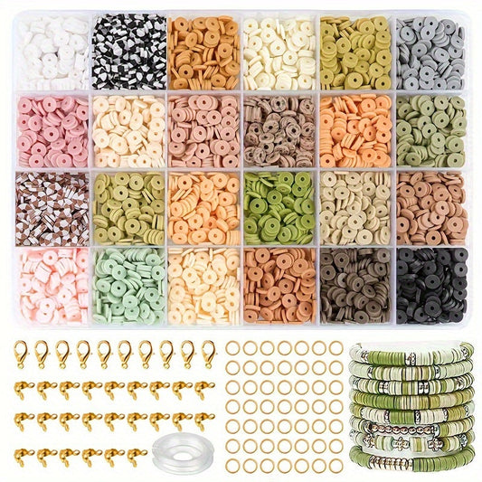 2400 pieces of Multicolor Pottery Clay Slice Loose Beads for creating DIY Bracelets, Necklaces, and Earrings. Ideal for Jewelry Making Accessories.