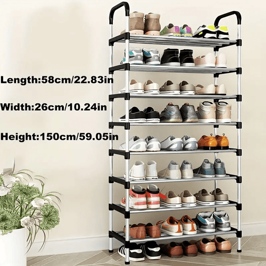 Durable Multi-Layer Shoe Rack - Spacious Storage, Simple to Assemble, Strong Steel Build for Home & Dorm Organization - Ideal for Entryway, Bedroom, and Living Room