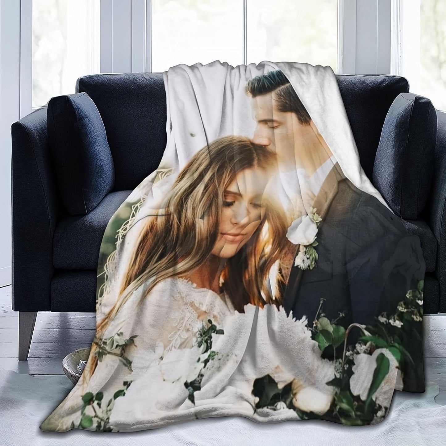 Personalized Photo Flannel Blanket - Customized, Luxuriously Soft & Warm for Sofa, Bed, Outdoor Adventures | Perfect for Year-Round Comfort