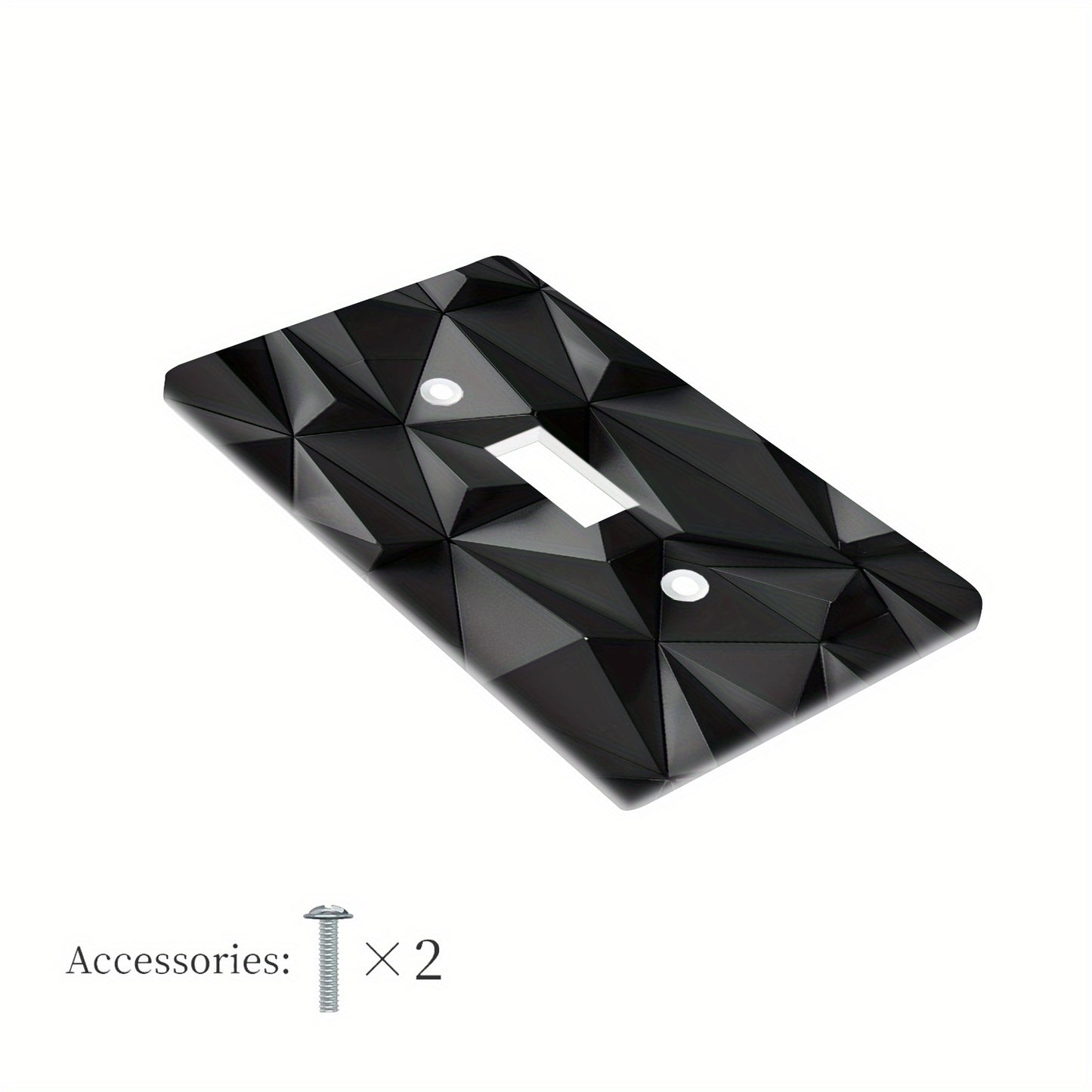 1 or 2 gang black 3D decorative light switch cover for country bathroom or bedroom decor. Pack of 1.