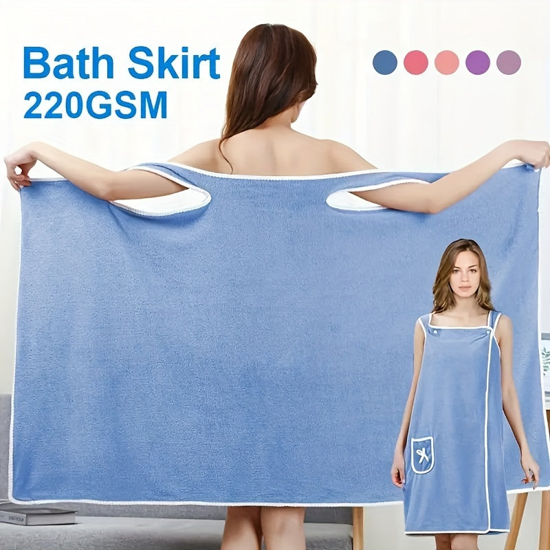 Wearable bath towel for adults, thick and quick-drying with a bow, soft and skin-friendly.