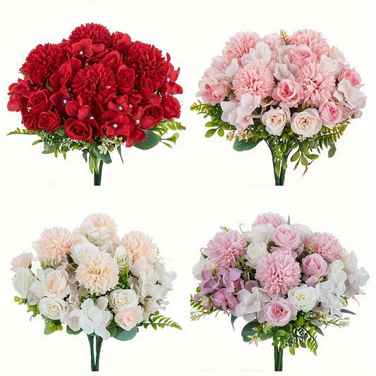 UV-resistant artificial peony bouquet, perfect for garden and home decor, suitable for weddings and all celebrations.