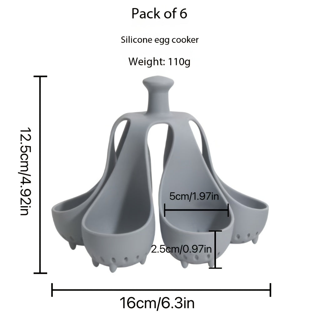 Держатель для яиц из силикона вмещает 6 яиц, не разбивается, герметичный, материал пищевого качества, идеальный кухонный гаджет для варки яиц вкрутую и подготовки салатов, удобное решение для хранения в холодильнике.