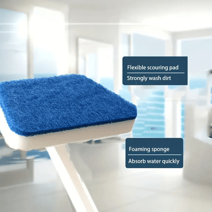 This set includes three versatile bathroom cleaning brushes and sponges that can be used on bathtubs, floors, walls, and windows. Made of durable plastic, they are reusable, portable, and non-electric, making them suitable for both dorms and homes.