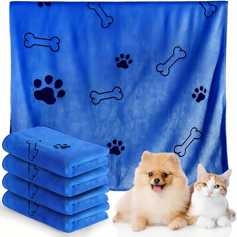 60.96x101.6 cm Microfiber Pet Towels for Dogs, super absorbent with paw print design for quick dog bath care.