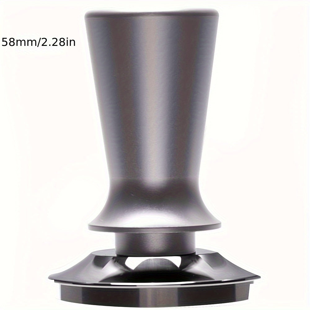 Calibrated Espresso Tamper with Spring Aluminum Handle and Stainless Steel Flat Base - 1pc in 51/53/58mm sizes, includes Coffee Mat