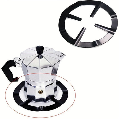 One-piece Cast Iron Gas Stove Cooker Plate with Coffee Moka Pot Stand, Sturdy Reducer Ring Holder, Essential Kitchen Accessory