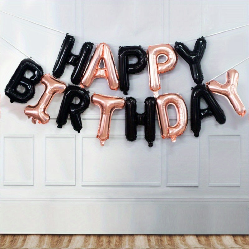 13-piece English Happy Birthday 16-inch Letter Kit for party decoration.