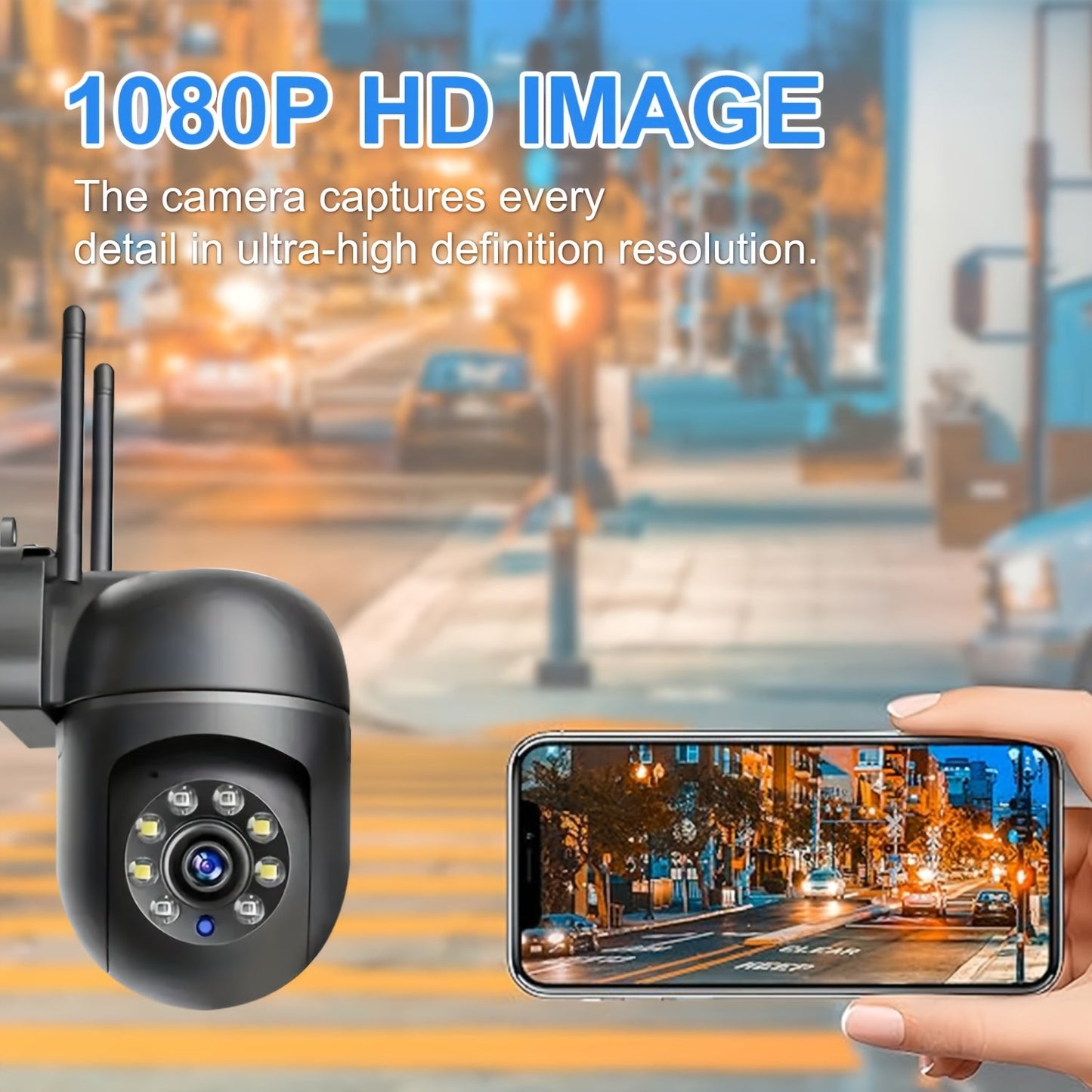 WJG 1080P HD Wireless Security Camera 4-Pack: Features 355° Pan-Tilt, Two-Way Audio, Motion Detection, Auto Tracking, App Control, USB Powered, 2.4GHz WiFi, Smartphone Compatibility. Ideal for Indoor/Outdoor Surveillance.