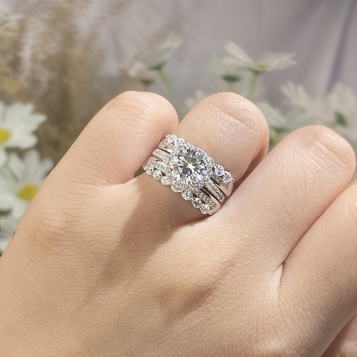 Stunning 2ct Moissanite Promise Ring in 925 Sterling Silver - A Symbol of Elegance and Grace. This High-Quality Engagement or Wedding Ring Comes with a Certificate and Gift Box for added luxury.