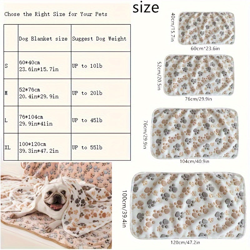 Soft and Cozy Coral Fleece Flannel Pet Blanket, Ideal for Dogs and Cats to Snuggle in, Provides Warmth and Comfort as a Nest Mat or Bed Cover