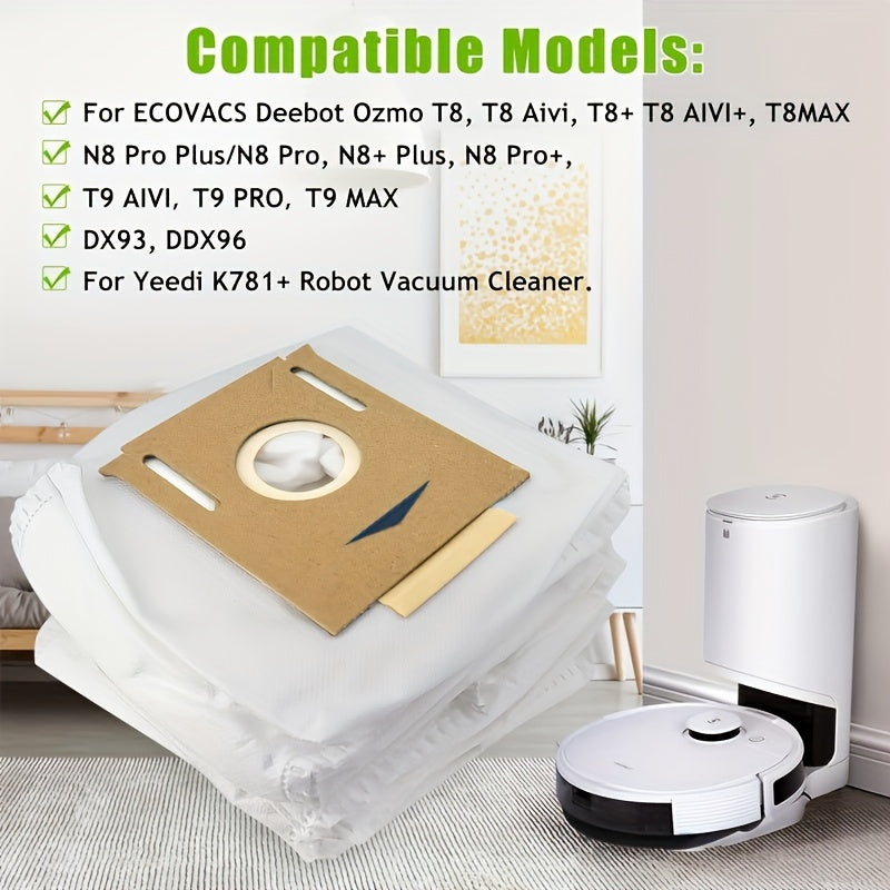 Get 5 high-quality T8 dust bags that are compatible with Ecovacs, Deebot Ozmo, and Yeedi K781+ models. These 2.5L auto-empty vacuum cleaner replacement bags are designed for maximum efficiency.