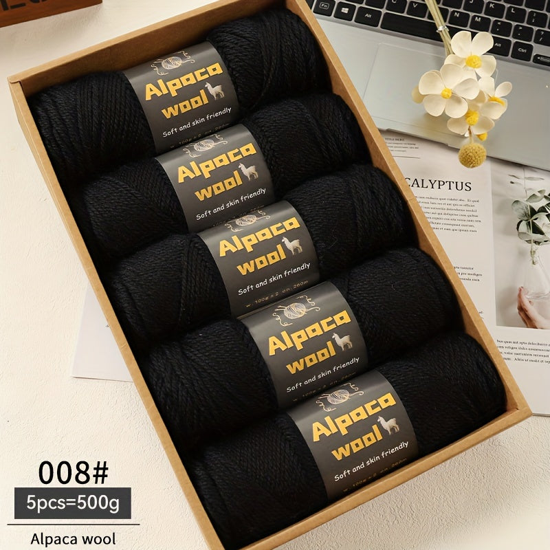 500G Alpaca Wool Yarn, 245 Thick Knitting Needles, Multi-Colored Kit for Autumn and Winter Fashion DIY Projects. Includes Yarn for Sweaters, Cardigans, Scarves, Hats, Gloves, Pants, and