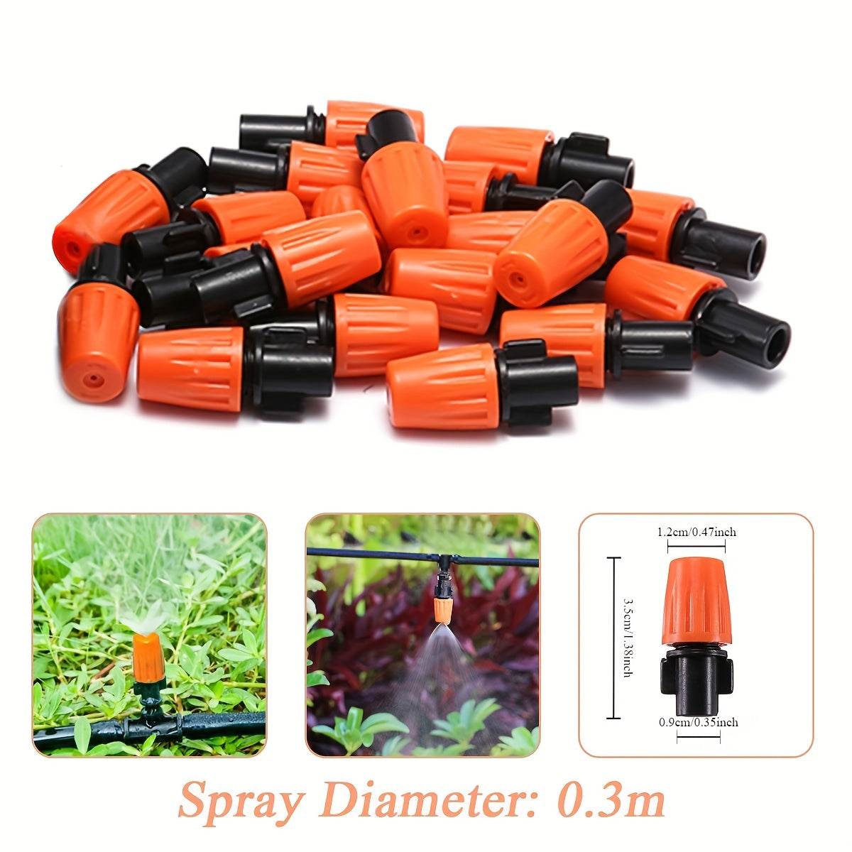 50m automatic drip irrigation kit for outdoor gardens made of PVC material, battery not included.