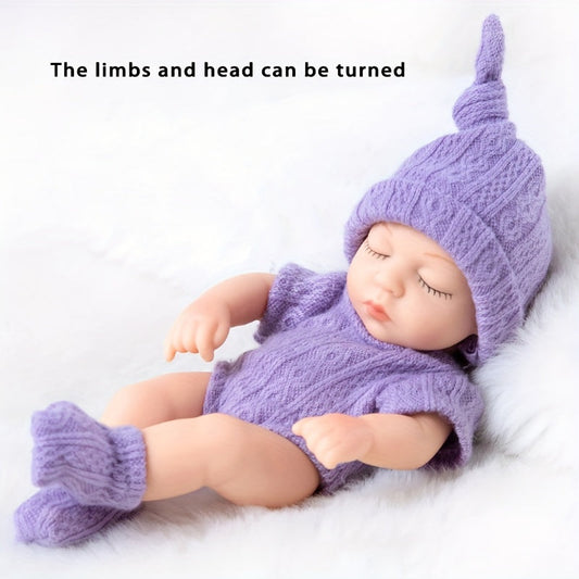 Mini Reborn Doll with Soft Glue Simulation, Full Body, Sleeping Baby Design