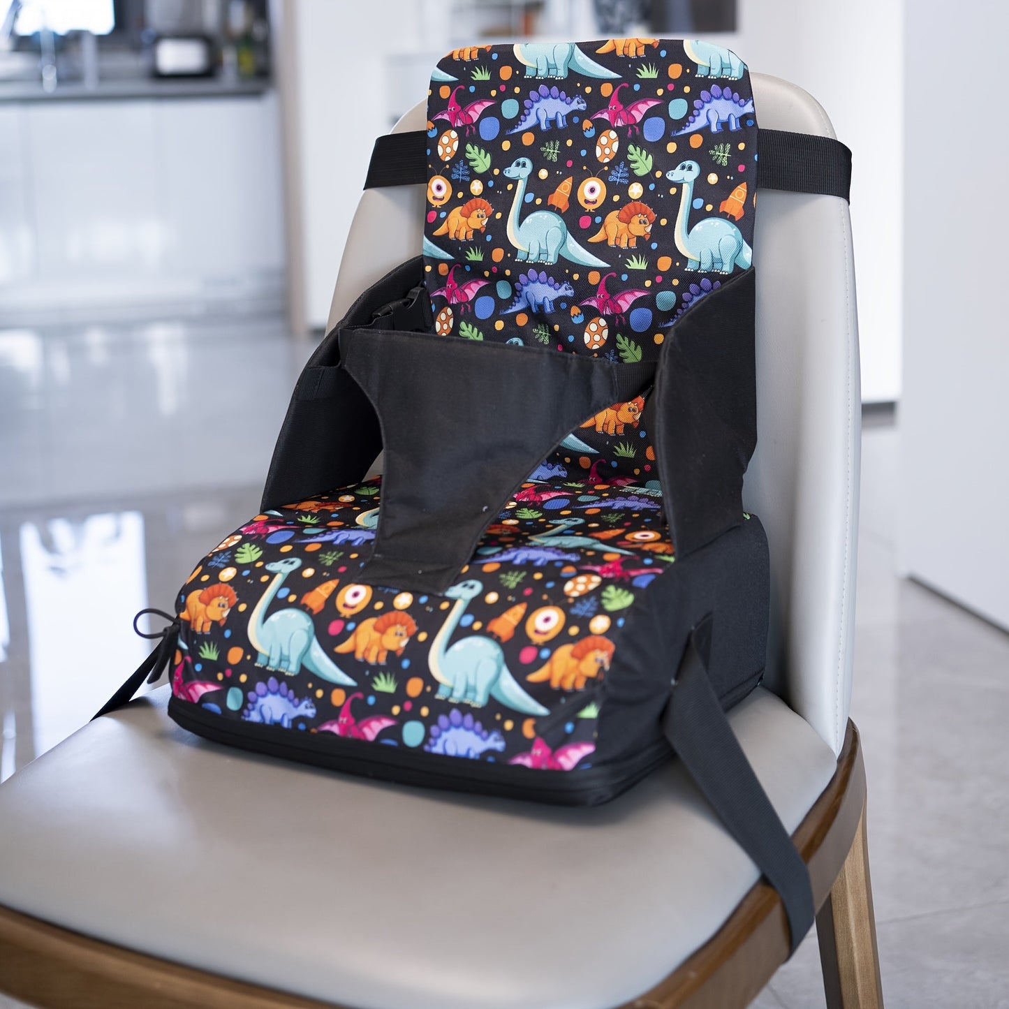 Easter Gift: Portable Dining Table Booster Seat with Waterproof, Non-Slip Cushion, Adjustable Safety Belt, and Backrest for Household Use.