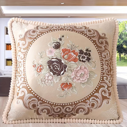 High-precision chenille European pillow case featuring jacquard embroidery, suitable for various settings, ideal for home decoration.